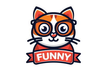 Cute cat Flat vector illustrations isolated on white background