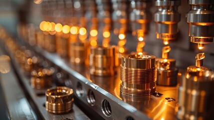 Close-up of a Metal Part Being Processed on an Industrial Machine
