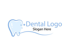 dental clinic tooth logo design vector illustration linear style