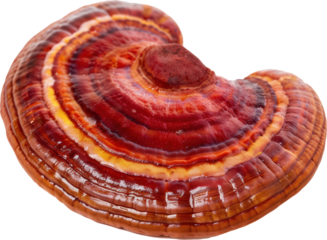 Isolated Reishi Mushroom on White Background