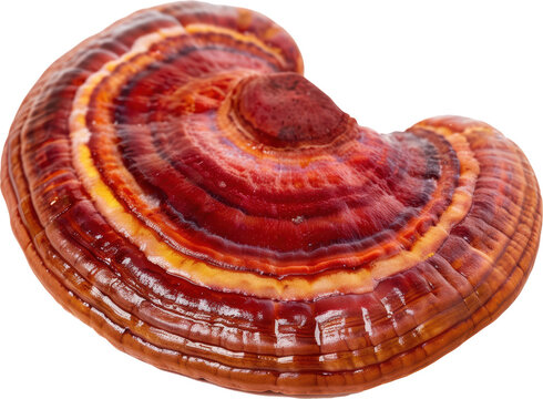Isolated Reishi Mushroom on White Background