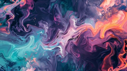 Obraz premium Abstract Multicolored Painting Wallpaper.&nbsp;Contemporary Design Texture.