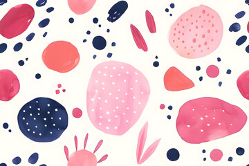 Seamless pattern of watercolor dots isolated on white background