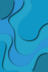 realistic blue gradation paper cut wave abstract background. eps 10