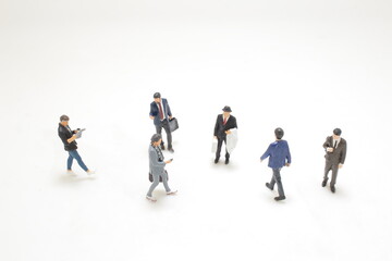 professional man in a suit walk on the sidewalk