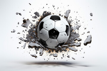 generated illustration of moving soccer ball around splash