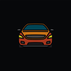 Original vector illustration. A passenger car. A contour icon.