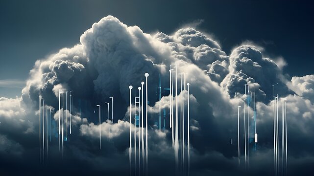Data Encryption and Privacy: Secure Server Room with Glowing Encryption Symbols