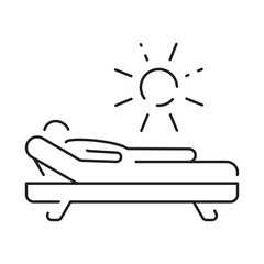 Sun Protection Related Vector Line Icon. Icons as Sunscreen, Sunglasses, UV rays exposure time and more. Summer vacation