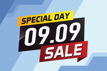 Obraz premium 9.9 Special day sale word concept vector illustration with ribbon and 3d style for use landing page, template, ui, web, mobile app, poster, banner, flyer, background, gift card, coupon