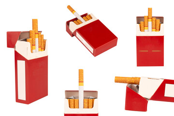 Cigarette pack isolated on white background