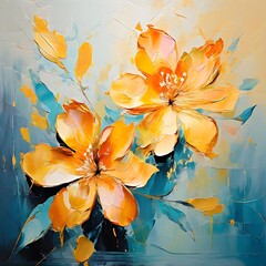 Floral Painting, Abstract Floral Background