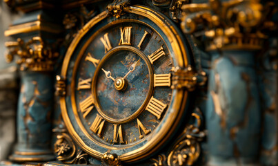 Obraz premium Close-up of clock on building