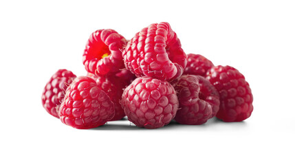 Fresh Raspberries | Isolated on Transparent & White Background | PNG File with Transparency