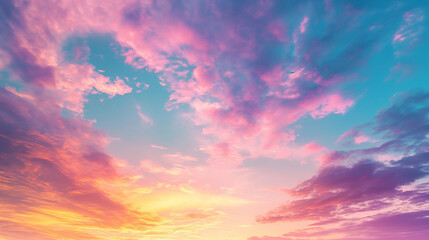 Pink and blue sunset, evening clouds, colorful sky, beautiful twilight, serene hues, vibrant sunset, pastel sky, dusk sky, sky at sunset, evening colors, sky hues, pink sunset