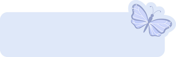 Butterfly Text Box Header Cute Title Label Rectangle Background