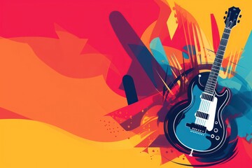 Illustration of graphic background backgrounds guitar music.