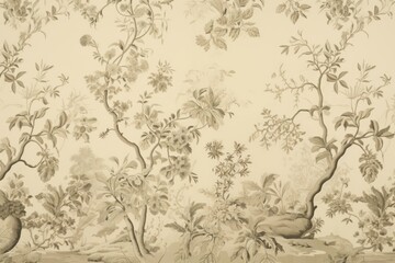 Fototapeta premium Leaf wallpaper pattern drawing.