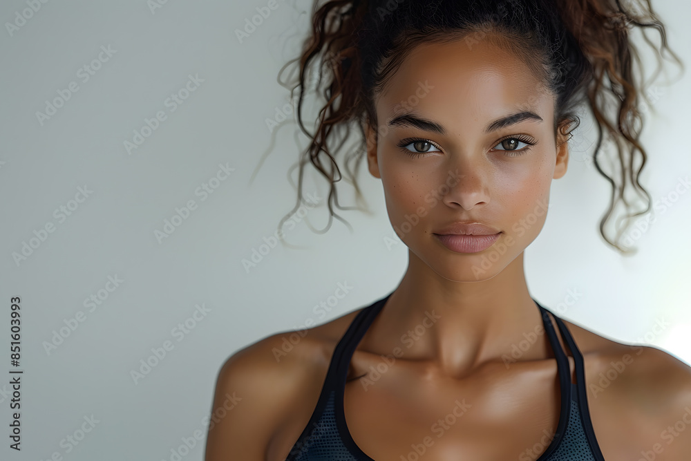 Wall mural Fitness Woman Posing in Sportswear isolated on white background