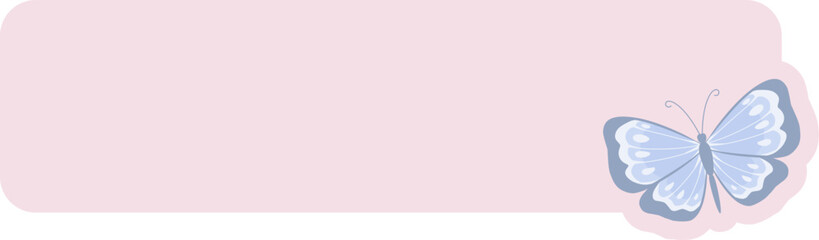 Butterfly Text Box Header Cute Title Label Rectangle Background