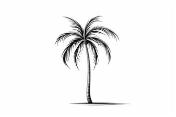 Obraz premium Palm tree sketch drawing plant.