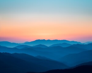 Fototapeta premium Majestic Mountain Silhouettes Framing a Breathtaking Twilight Sky