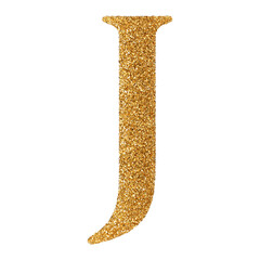 Gold 3D Font Letter J uppercase