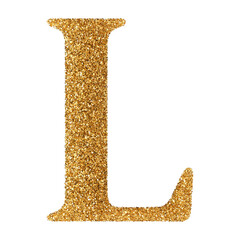 Gold 3D Font Letter L uppercase