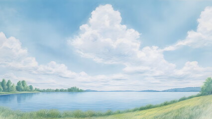 lake and sky in summer