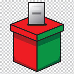 Hand voting ballot box line icon, election and vote, vote box sign vector graphics, editable stroke linear icon, eps 10.