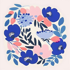 Naklejka premium Hand drawn flowers wreath isolated on white background