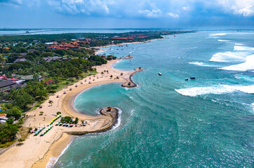 View of Nusa Dua beach in southern Bali, Indonesia