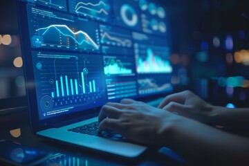 Working on the laptop with graphics