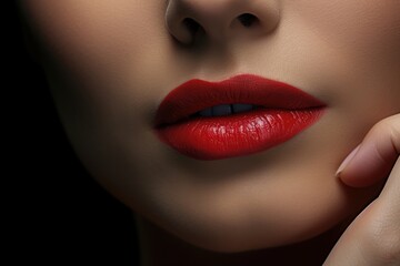Obraz premium Beauty woman nails cosmetics lipstick adult.