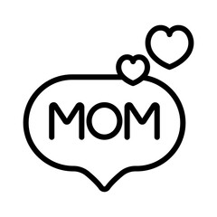 Mom chat line icon. Mothers day icon. Mother's day icon isolated on white background. Transparent background, minimalist symbol. Vector images