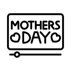 Mothers day video line icon. Mothers day icon. Mother's day icon isolated on white background. Transparent background, minimalist symbol. Vector images