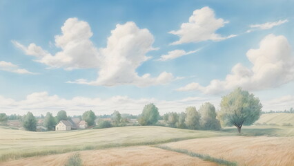 rural town in summer