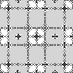 Seamless black vintage on grey background 