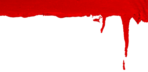 red paint brush stroke with drip border