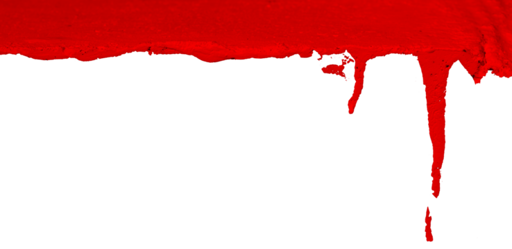 red paint brush stroke with drip border