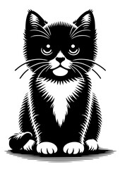 Kitten SVG, Cat SVG, Animal SVG, Cute Kitten SVG, Curious kitten SVG, Pet SVG, Kitten Silhouette, Kitten Vector, Clipart, Cut file for Cricut SVG, JPG, PNG