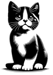 Kitten SVG, Cat SVG, Animal SVG, Cute Kitten SVG, Curious kitten SVG, Pet SVG, Kitten Silhouette, Kitten Vector, Clipart, Cut file for Cricut SVG, JPG, PNG