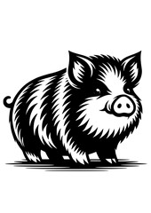Pig SVG, Farm Animals SVG, Kunekune Pig, Farm Life SVG, Village SVG, Cow SVG, Pig Silhouette, Pig Vector, Clipart, Cut file for Cricut, SVG, JPG, PNG