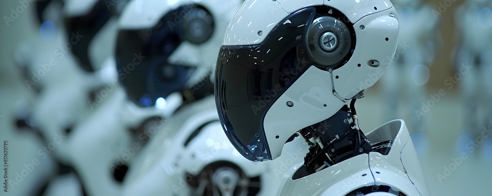 Poster advanced robotics workshop where humanoid robots interact and learn technology concept