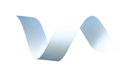 swirl of white paper confetti isolated