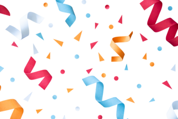 ribbon and confetti for party pattern