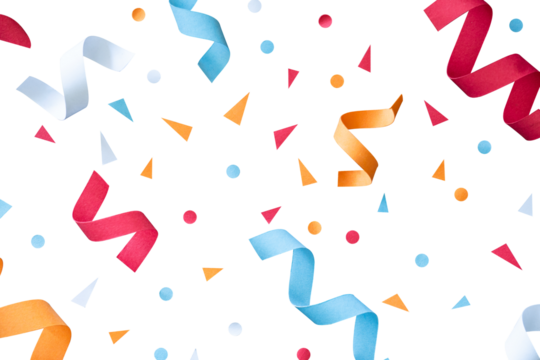 ribbon and confetti for party pattern - Powered by Adobe