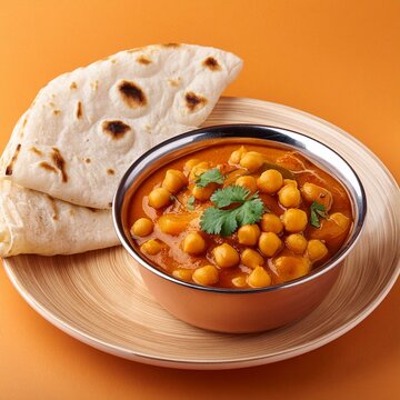 Indian cuisine chole masala curry also called chickpeas masala
