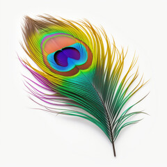 Obraz premium peacock feather isolated on white