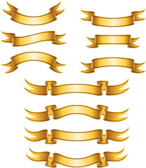 Goldene Banderolen in unterschiedlichen Variationen